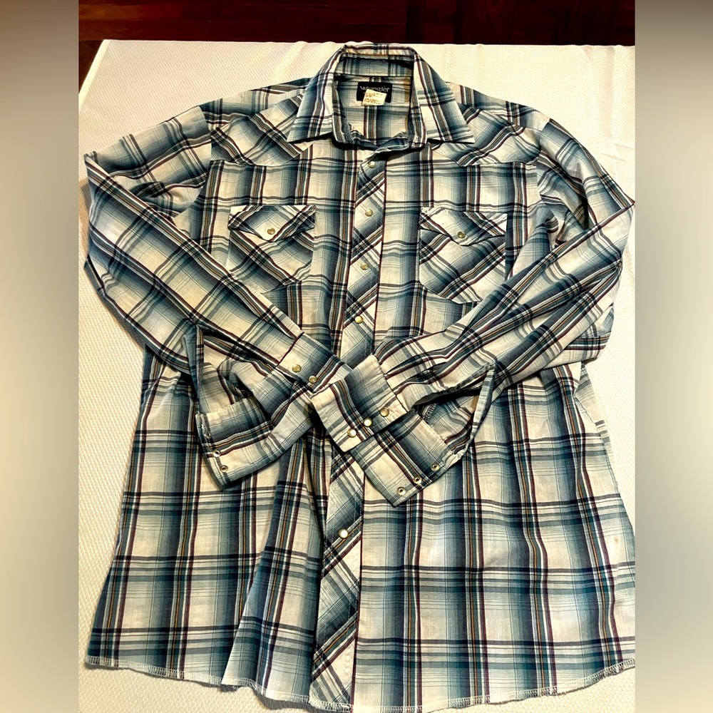 Men’s Wrangler Pearl Snap Western Shirt SZ XLT